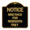 Signmission Sign Bike Rack for Residents Only, Black & Gold Aluminum Sign, 18" x 18", BG-1818-23530 A-DES-BG-1818-23530 - alternate 1
